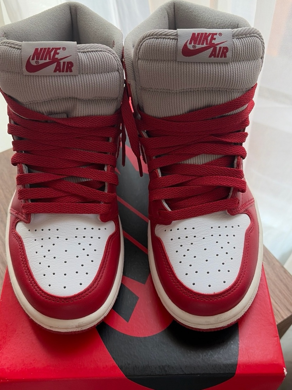 Nike Kids Red and White High-Top Sneakers